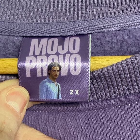 Purple Heavy Weight Crewneck Sweatshirt with Friends Charms Embroidered 2XL - Picture 12 of 16